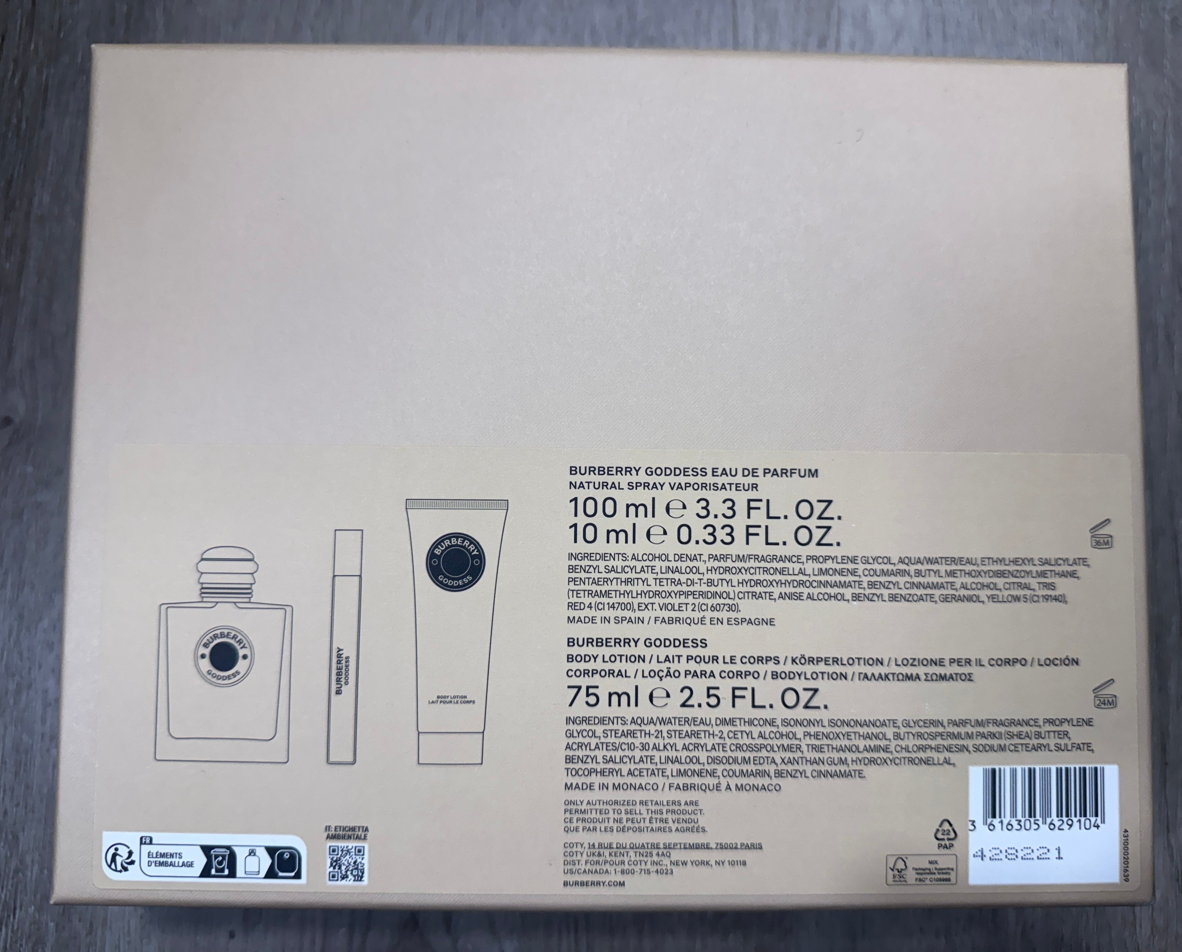 Burberry Goddess 3 pieces